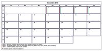 Choisissez les zones des vacances scolaires à afficher dans ce calendrier de novembre 2018