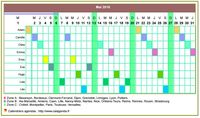 Calendrier 2018 planning horizontal de mars