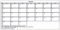 Choisissez les zones des vacances scolaires à afficher dans ce calendrier de mars 1975