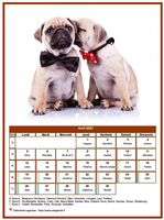 Calendrier d'avril 1919 chiens