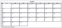 Choisissez les zones des vacances scolaires à afficher dans ce calendrier de juin 1971