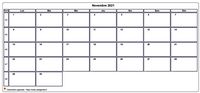 Choisissez les zones des vacances scolaires à afficher dans ce calendrier de novembre 1918