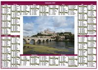 Calendrier 1989 annuel paysage style postes