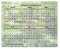 Calendrier 2017 à imprimer semestriel, format paysage, avec photo en fond de calendrier