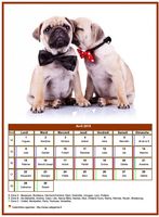 Calendrier d'avril 2019 chiens