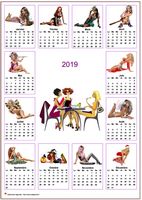 Calendrier 2019 annuel tubes femmes