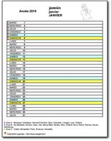 Calendrier mensuel 2019 agenda scolaire école primaire