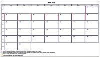 Choisissez les zones des vacances scolaires à afficher dans ce calendrier de mars 2020