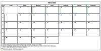 Choisissez les zones des vacances scolaires à afficher dans ce calendrier de mars 2022