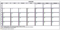 Choisissez les zones des vacances scolaires à afficher dans ce calendrier de juillet