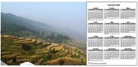 Calendrier 2022 annuel à imprimer, format paysage, une ligne par trimestre, à droite d'une photo