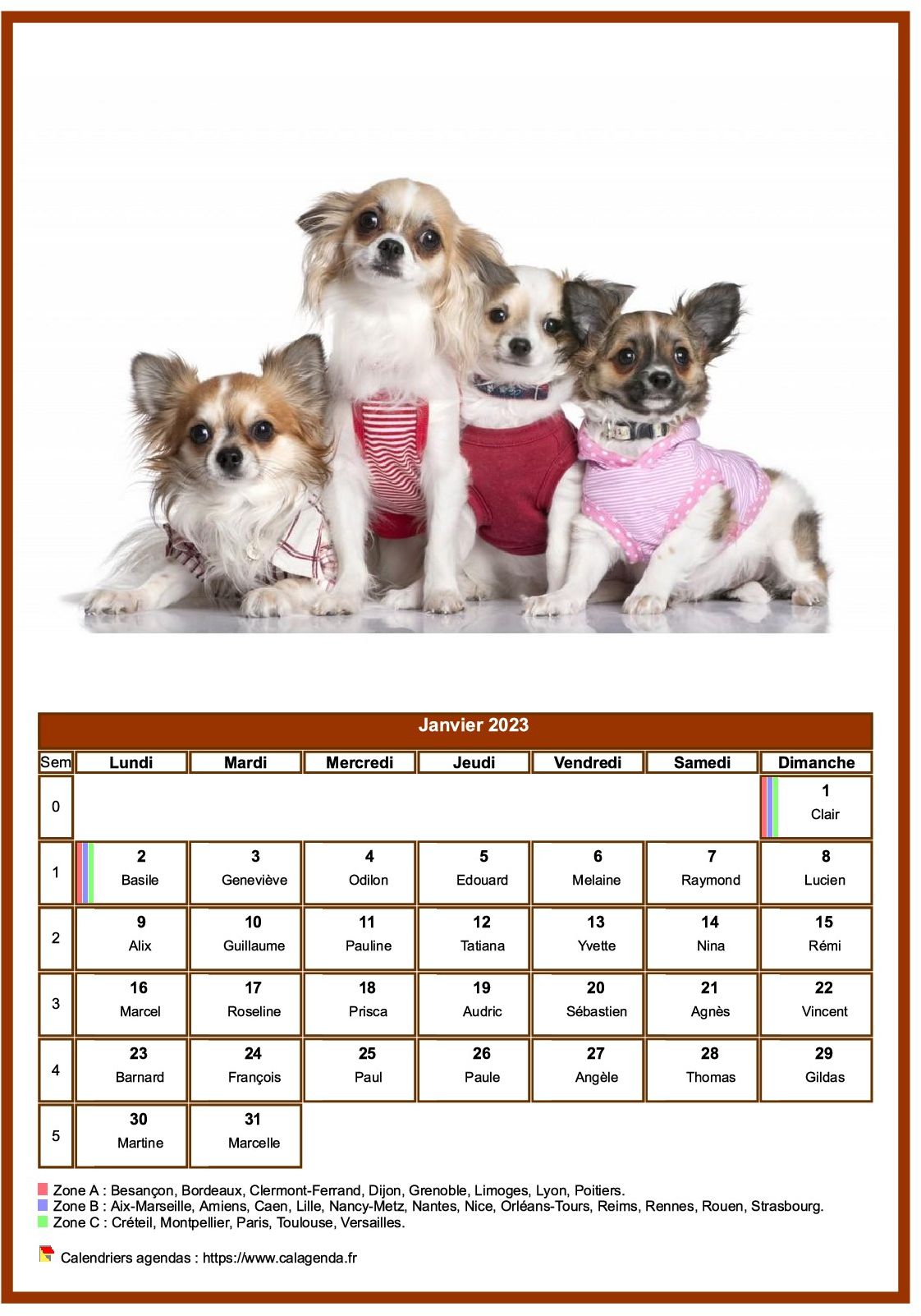 January 2024 Dog Calendar 2024 CALENDAR PRINTABLE