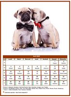 Calendrier d'avril 2023 chiens