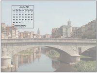 Calendrier mensuel 2024 à imprimer, incrusté en haut à gauche d'une photo