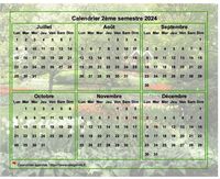 Calendrier 2024 à imprimer semestriel, format paysage, avec photo en fond de calendrier