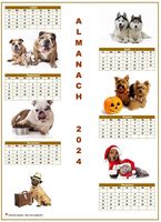 Calendrier 2024 semestriel chiens format portrait