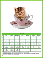 Calendrier d'avril 2025 chats