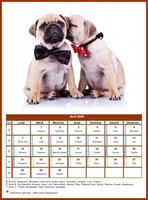 Calendrier d'avril 2025 chiens