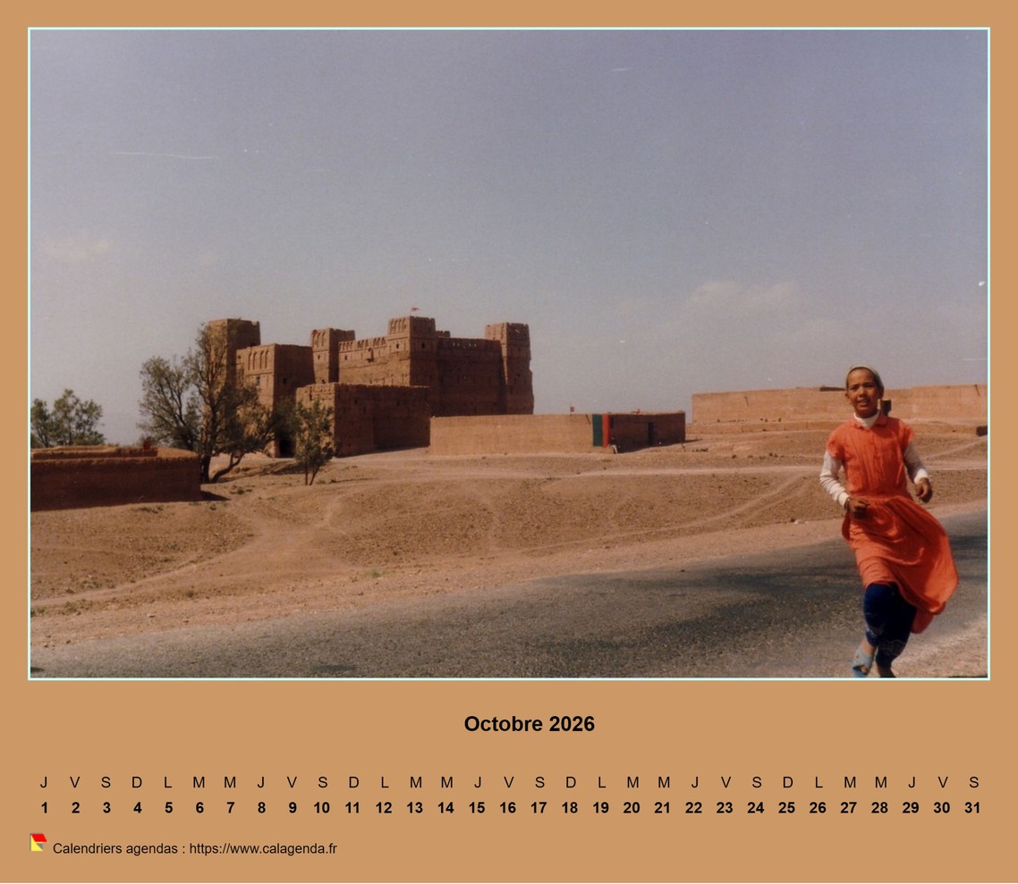 Calendrier mensuel 2026 horizontal avec photo Calendrier mensuel 2026 horizontal avec photo