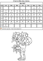 Calendrier à colorier de mai 2027