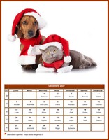 Calendrier de décembre 2027 chiens