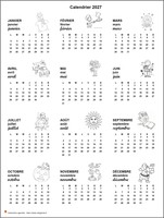 Calendrier 2027 annuel école primaire et maternelle