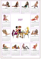 Calendrier 2027 annuel tubes femmes