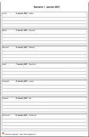 Calendrier hebdomadaire à imprimer de format portrait