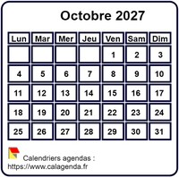 Calendrier de mai 2027 à imprimer, fond blanc, taille mini, format poche, spécial portefeuille
