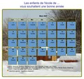 Calendrier 2027 agenda de mai artistique avec photo et légende, paysage hivernal