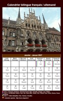 Calendrier mensuel 2027 allemand