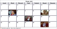 Calendrier de mai 2027 avec photos d'anniversaires dans les cases