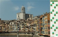 Calendrier à imprimer de quatre mois, format paysage, une colonne par mois,à droite d'une photo