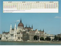 Calendrier à imprimer de quatre mois, format paysage, au dessus de la partie supérieure d'une photo
