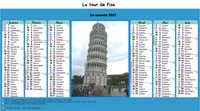 Calendrier 2027 semestriel en colonnes avec photo au centre