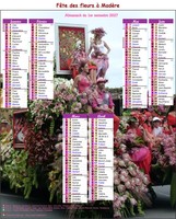 Calendrier 2027 semestriel fête des fleurs à Madère