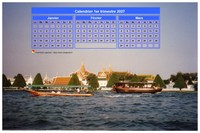 Calendrier 2027 à imprimer trimestriel, format paysage, incrusté sur la partie supérieure d'une photo
