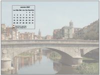 Calendrier mensuel 2025 à imprimer, incrusté en haut à gauche d'une photo
